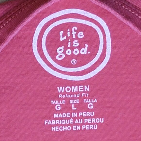 Life Is Good Red Relaxed Fit Crew Neck Jake Snowman Rocket Long Sleeve Tee - L - Picture 10 of 10